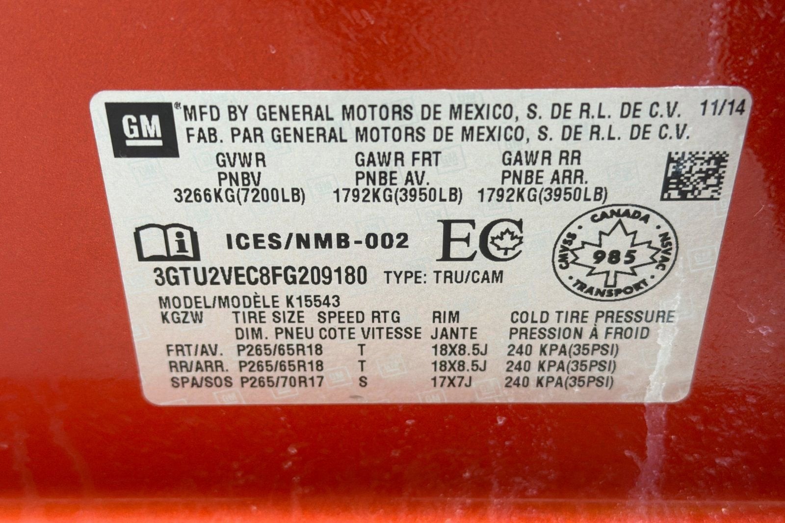 2015 GMC Sierra 1500 SLT