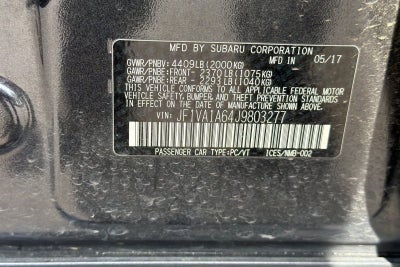 2018 Subaru WRX 4DR SDN MT