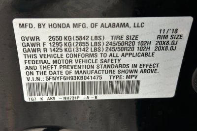 2019 Honda Pilot Touring 8 Passenger