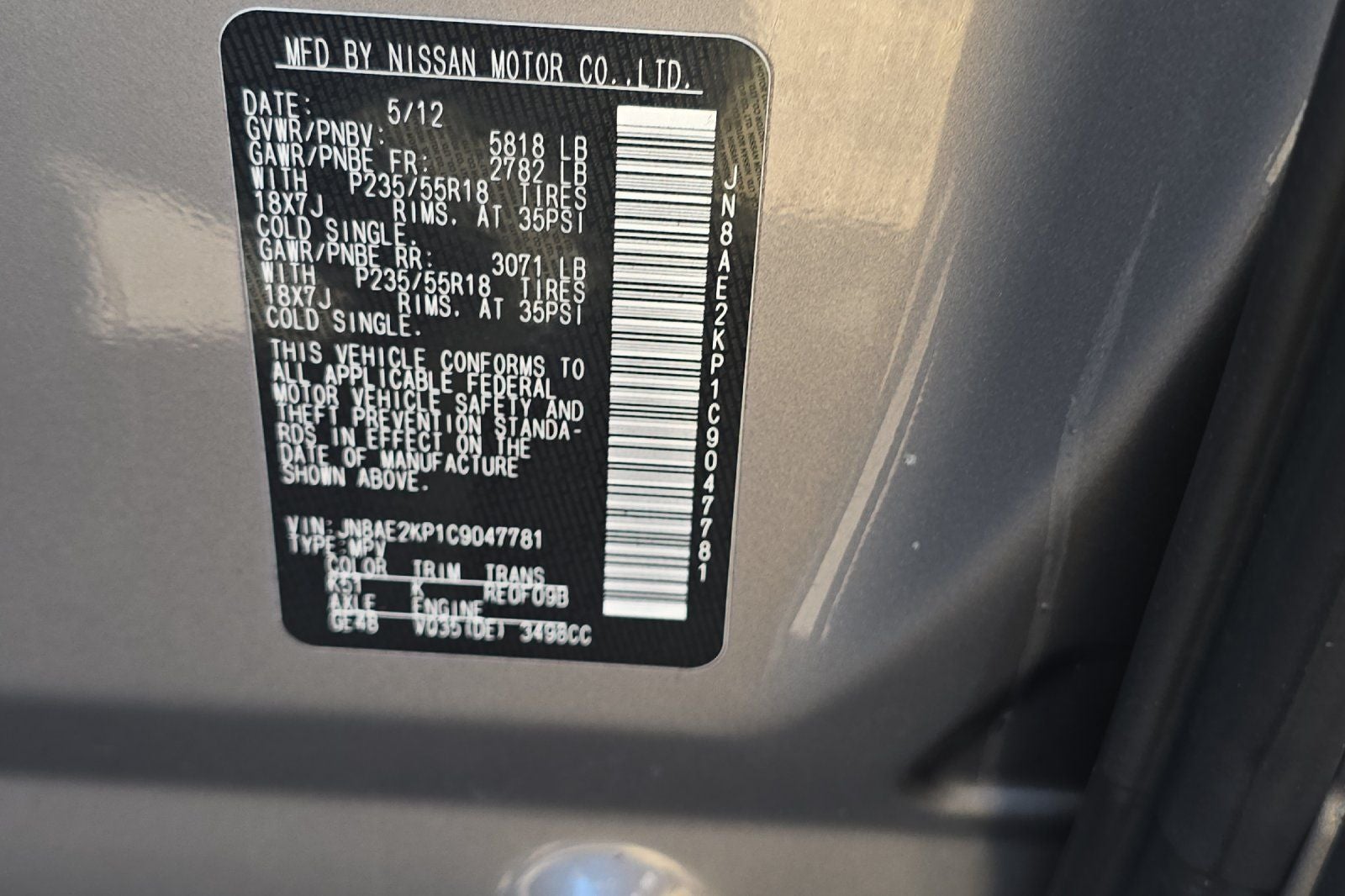 2012 Nissan Quest 3.5 SL