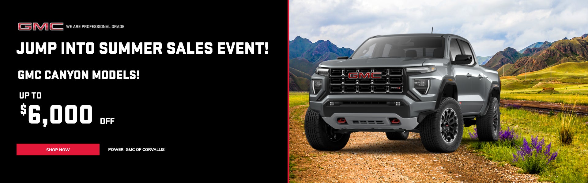Up to $6,000 Off on GMC Canyon models!